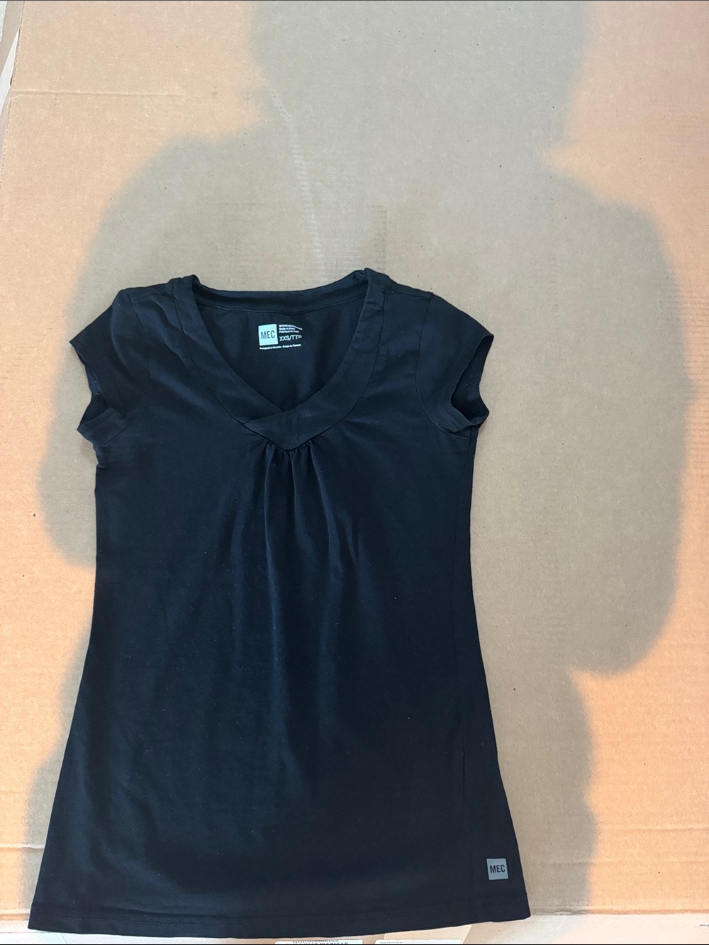 MEC Black Cap-Sleeve V-Neck Camisole